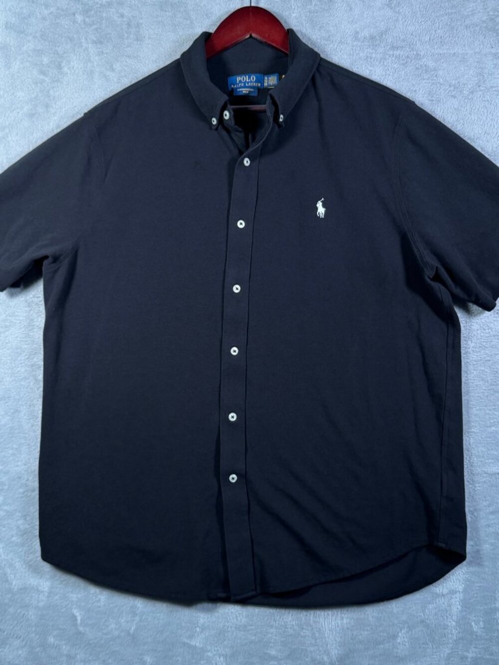 Polo Ralph Lauren Shirt Mens XL Black Short Sleeve Featherweight Mesh
